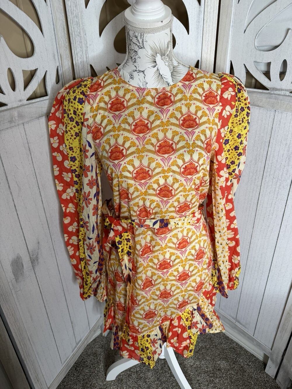 Never Fully Dressed Colorful Floral Dress NWT Eclectic Boho Gypsy Size US 6